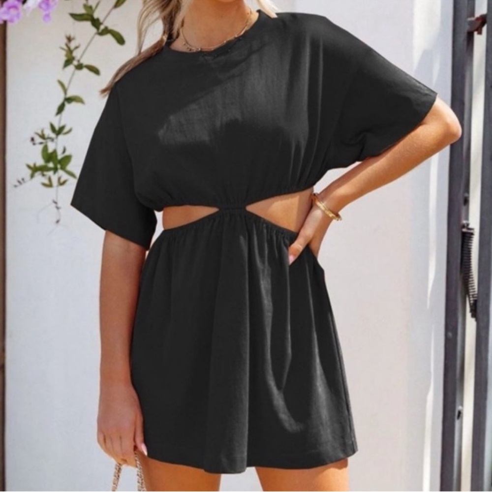 Free People Dandelion Mini Dress Black
